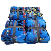 Chine usine américaine TOP vente flanelle jeter couverture gris aztèque occidental imprimé une couche épaisse couvertures de lit pour la vente en gros
