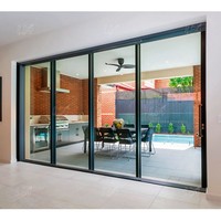 Porte coulissante lourde en aluminium pour véranda, porte coulissante vitrée pour patio, portes coulissantes élévatrices