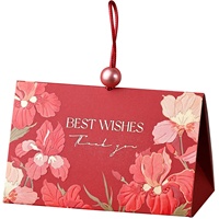 Boîte à bonbons en papier floral, emballage cadeau triangulaire, style chinois vintage, invitation de mariage, carte, sachet de sucre