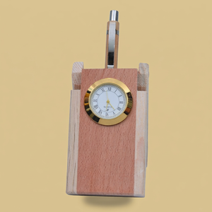 Wooden <b>Desk</b> Clock With Gold Frame Portable Handmade Promotional <b>Gift</b> - Product Image 1