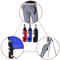 Pochette à balles de golf en néoprène avec logo personnalisé, porte-tee, sac de transport triple pour balles de golf, contient 3 balles et 3 tees avec mousqueton