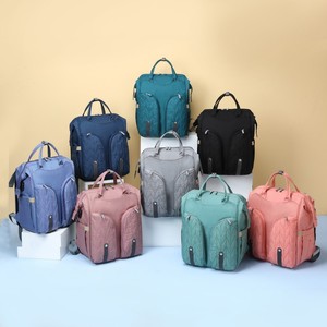 Sac à langer Lit bébé Sacs pour maman Nouveau sac à langer Sac à dos avec lit bébé pliable Station de change de couche <span class=keywords><strong>Port</strong></span> de charge USB - Product Image 3