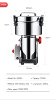 2500G Mini maison poudre rectifieuse petite herbe maïs noix café cacao cacahuète soja sésame épices moulin à farine sèche Machine