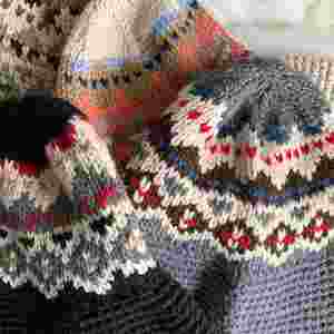 Gorro de Pescador Tejido a Mano con Diseño Retro Coreano Jacquard, Gorro de Ganchillo Grueso con Borde Enrollado - Product Image 4