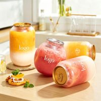 Boîtes en plastique transparent jetables avec logo personnalisé, 330/500 ml, avec couvercles en aluminium pour gâteaux, smoothies et thé au lait