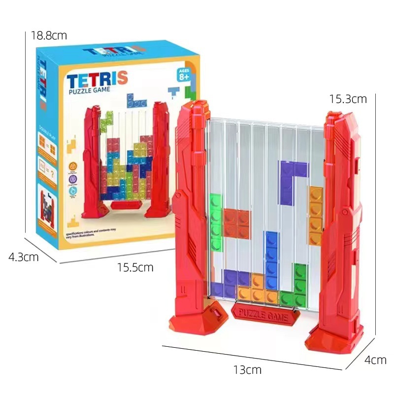 2144 Tetris, rompecabezas, caja color rojo.