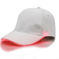 Hip Pop Led Bianco Luminoso Cappello di New Fibra Ottica Visiera di Sun del Berretto Da Baseball Del Cappello Del Sole