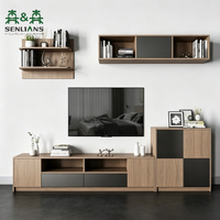 Meuble TV design moderne, vente chaude, meuble TV et table basse noirs pour salon