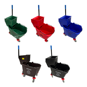 En gros, <span class=keywords><strong>Chariot</strong></span> seau essoreur <span class=keywords><strong>pour</strong></span> nettoyage hôtelier et <span class=keywords><strong>de</strong></span> restaurant, en plastique robuste 36L, avec essoreur à pression latérale et basculement vers le bas - Product Image 2