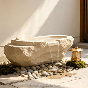 Fontaine d'eau méditative orientale H190 avec protection UV, bruit apaisant de l'eau, ambiance lumineuse LED nocturne, ornement de jardin - Product Image 2