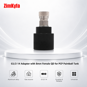 อะแดปเตอร์เติมแก๊สอลูมิเนียมอัลลอยสีดำ ZimaKyfa CQJT-GT เกลียว G1/2-14 สำหรับตัวควบคุม HPA CO2 ขนาด 8 มม. แบบถอดเร็ว ตัวผู้/ตัวเมีย ช่องต่อ 1 - Product Image 3