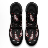 Sepatu Bot Hitam Motif Harimau Trendi Musim Dingin Grosir Kustom Pria Wanita Berkualitas Tinggi Nyaman Bernapas Anti-Selip Setengah Tinggi