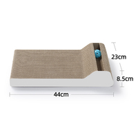 Griffoir pour chat ergonomique en carton ondulé, multifonctionnel, avec jouet à bille intégré