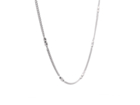 Collier fin en platine Pt950 blanc à trois perles espacées avec maillons décalés, unisexe, multicouche, décontracté, bijou en platine, cadeau
