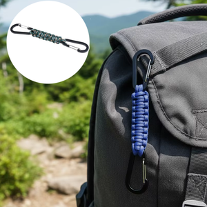 Colorful Aluminum Alloy Hook Plastic Keychain for Water Bottle Survival with Paracord for Outdoor Adventures