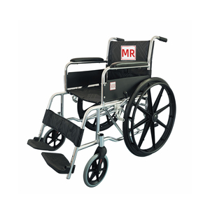 Fauteuil roulant pliable de 24 pouces avec grandes roues en alliage d'aluminium et repose-pieds, pour utilisation uniquement dans les services d'IRM - Product Image 2