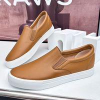 Chaussures pour hommes en cuir PU imperméable, surface renforcée, semelle souple ultra légère, chaussures plates de loisirs, chaussures bateau tendance