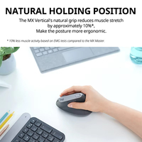 Logitech MX Vertical Wireless Ergonomic Mouse 4000DPI Multi-fungsi Asli Dengan 2.4GHz USB Dapat Diisi Ulang untuk Kantor