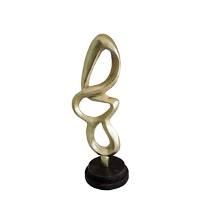 Décoration de table moderne pour la maison, sculpture en fer artisanale, argent nickelé, design géométrique, artisanat en métal pour l'art - Product Image 5