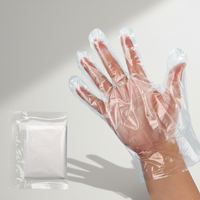 Gants en polyéthylène transparents personnalisés avec logo, pour la coloration des cheveux, la préparation des aliments, les usines, prix bas.