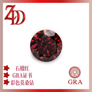 Gra Moissanite Round Garnet Red 8 Hearts 8 Arrows Lab Created For Jewelry Making - Product Image 2