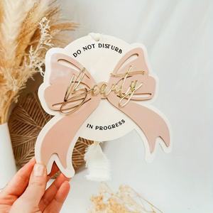 Enseigne 3D personnalisée en acrylique Poignée <span class=keywords><strong>de</strong></span> porte facile à installer Plaque décorative pour salons <span class=keywords><strong>de</strong></span> beauté PA Coiffeurs - Product Image 6