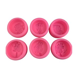 Flower Girl Silicone <b>Mold</b> Circular Relievo DIY Soap <b>Candle</b> Mooncake Baking <b>Mold</b> Home Decoration Craft Tool - Product Image 5