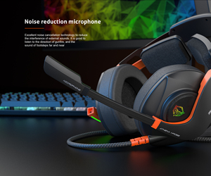 MEETION MT-HP099 Black Orange 1.8m Long Cable <strong>with</strong> <strong>Volume</strong> <strong>Control</strong> Knob One Button Mute Headset Gaming <strong>Headphones</strong> - Product Image 4