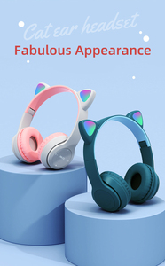 Para niñas niños gato <span class=keywords><strong>auriculares</strong></span> inalámbricos Bluetooth niño gatito azul <span class=keywords><strong>auriculares</strong></span> niñas lindo Rosa chico <span class=keywords><strong>auriculares</strong></span> con orejas - Product Image 3