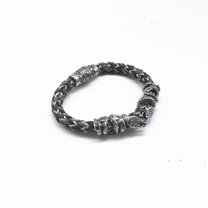 Pulsera de Serpiente Unisex de Acero de Titanio y Alambre Trenzado con Cierre Magnético, Diseño de Zodíaco Animal, Joyería de Regalo - Product Image 2