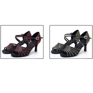 Chaussures de danse latine à semelle souple pour femmes, chaussures de danse d'intérieur à talons hauts professionnelles, chaussures de danse <span class=keywords><strong>Shasha</strong></span> personnalisables - Product Image 6