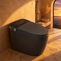 WC intelligent sans réservoir, finition mate, monobloc allongé, sans bride, chasse automatique, bidet, siège chauffant, massage, lavage, LED
