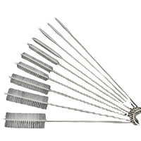 Fourniture directe usine : Ensemble de 10 brosses de nettoyage durables avec brosses à embout distributeur, poils de 210 mm, en acier inoxydable 304