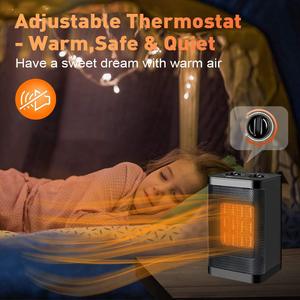 Tabletop Ceramic PTC <b>Heater</b> 1500W Mini <b>Portable</b> Fan <b>Heater</b> With Timer And Safety Protection For Home Office Use - Product Image 3
