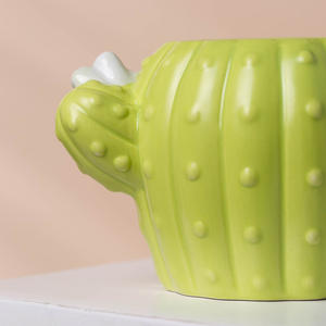 Plantes succulentes en forme de cactus de dessin animé, mini-pots en céramique, petits pots à bonsaï, plantes artificielles, succulentes, macetas, pots à fleurs - Product Image 6