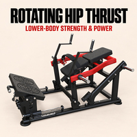 Machine à poussée de hanche rotative avec plateforme large pour les pieds et support dorsal rembourré pour l'entraînement des fessiers en salle de sport commerciale
