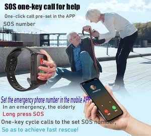 H07 watch sos <span class=keywords><strong>heartbeat</strong></span> monitor braccialetto medico 4G gps tracker rilevamento caduta per gli anziani alzheime pazienti CE RoHS certificato - Product Image 6