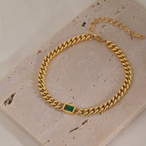 Pulsera de Acero Inoxidable con Cierre de Candado y Cristales, Chapada en Oro de 18k, Resistente al Agua y al Deslustre, Joyería de Moda 2022 - Product Image 3