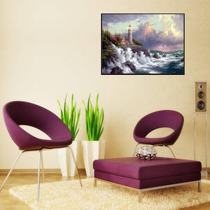 Hot Selling Full Diamond Wholesale Seaside <strong>Lighthouse</strong> Canvas DIY 5D Diamond <strong>Painting</strong> - Product Image 2