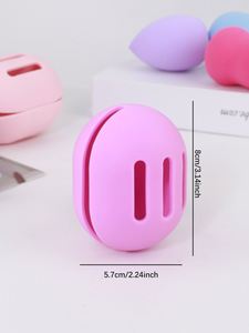 Convenient Travel-Carrying Silicone Storage Case for Makeup Eggs <b>Dust</b>-Proof Cosmetic Egg <b>Powder</b> Puff Holder - Product Image 2