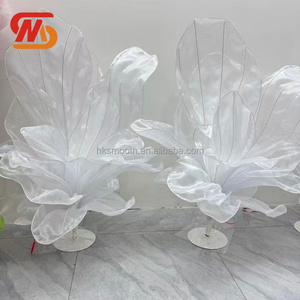 Flor Gigante de Organza Blanca Lisa, Decoración de Flores de Papel Hechas a Mano para Bodas - Product Image 4