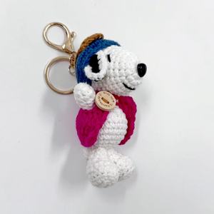 Creative Cartoon Handmade Knitted Doll Yarn Crochet Pendant <strong>Snoopy</strong> Super Cute Anime Handmade Ornament Finished Product - Product Image 2