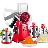 SAVORLIVING Rotary Grater for Kitchen, 5 in 1 Rotary Cheese Grater  Vegetable Slicer, Rotary Round Drum Grater, Multifunctional Handheld Grater