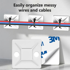 כבל טי הר העניבה מסך מארגן דבק עצמי פלסטיק קליפים מדפים חוט מדפים עבור כבל שולחן הרכבה - Product Image 4