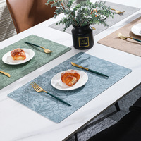 Napperons de table en cuir créatifs de luxe léger, antidérapants, résistants à l'huile, imperméables, résistants aux taches et aux chutes de température, durables, vente en gros