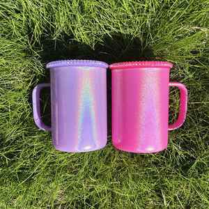 US Ready to Ship 17oz Multi Colors Shimmer Blanks Sublimation <b>Glass</b> Outdoor <b>Travel</b> <b>Mug</b> with pp Blind Lid for Heat Press Printing - Product Image 4
