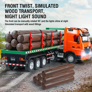 Camión Remolque RC Huina 2.4G 9CH, Camiones de Transporte de Madera con Control Remoto, Locomotora de Aleación, Vehículo Transportador de Madera, Juguetes, Regalos para Niños - Product Image 4
