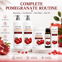 Kit de Soins Capillaires à la Grenade Rouge Naturelle 900ml pour Cheveux Afro 4C : Shampoing, Après-Shampoing, Masque, Huile et Coloration Hydratation Intense