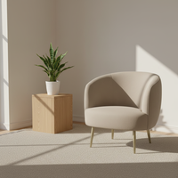 Fauteuil inclinable de loisirs en tissu velours au design moderne avec pieds en métal pour salon, chambre à coucher, hôtel