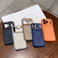 Coque de téléphone portable magnétique givrée simple pour iPhone 17 Air 16 15 14 Plus 13 12 Pro Max, protection antichoc arrière